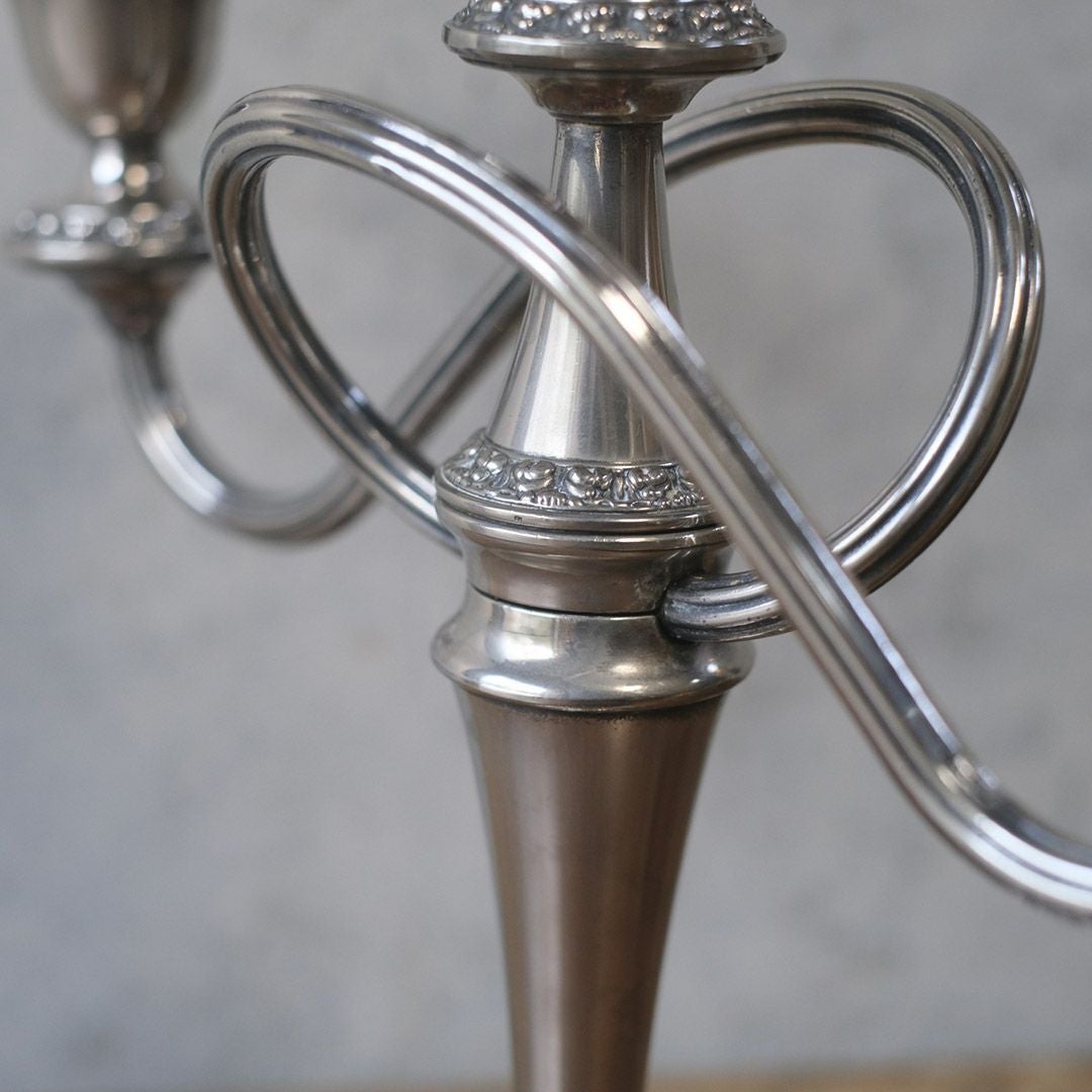 ヴィンテージ キャンドルスタンド シルバープレート 3灯燭台 イギリス キャンドルホルダー8