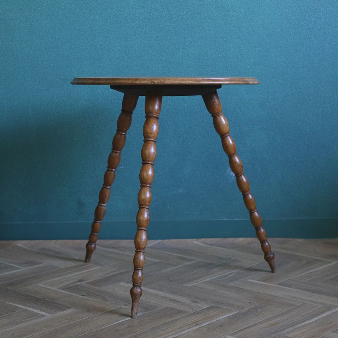 アンティークスモールテーブル イギリス ボビンターニングレッグ /アンティーク家具2