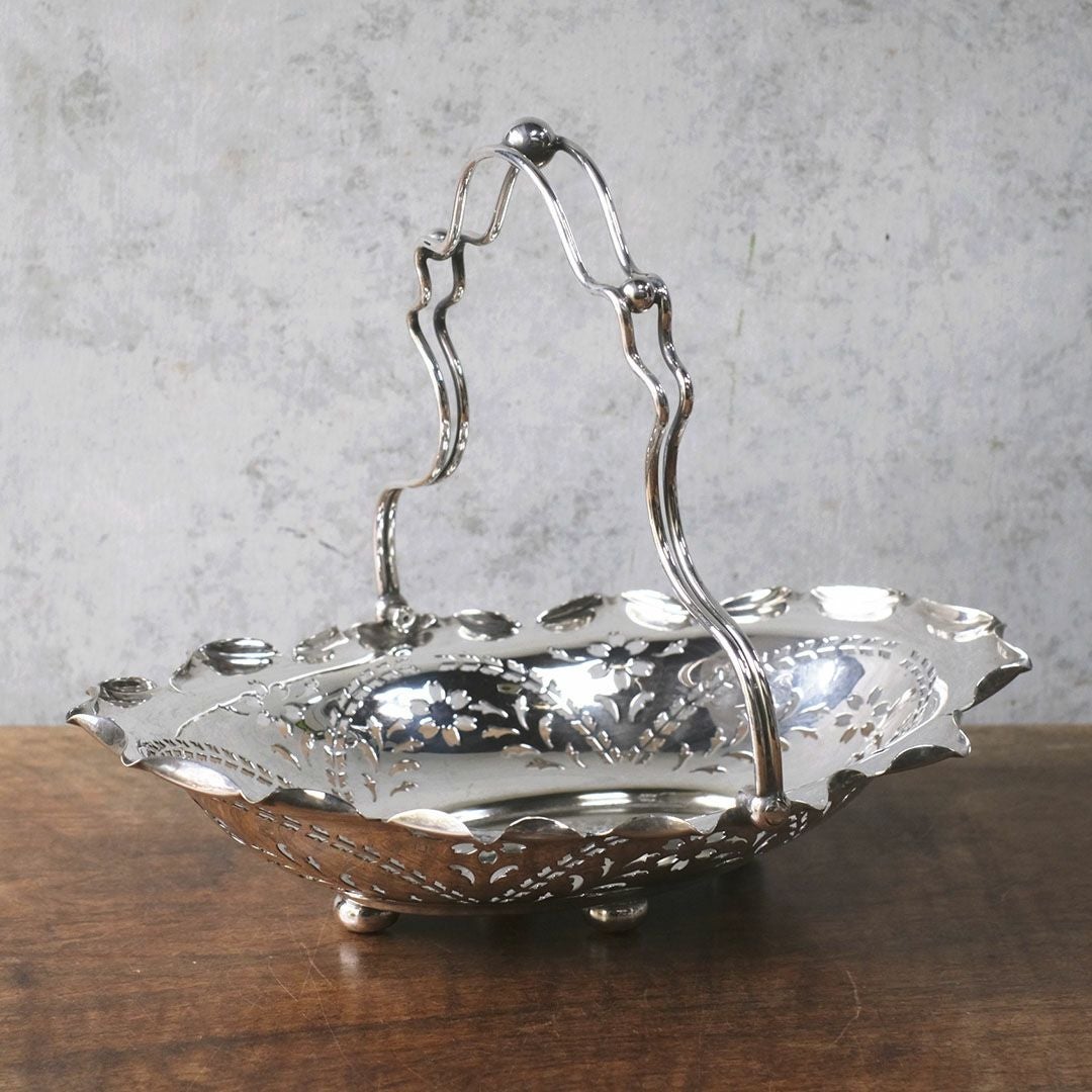 アンティーク シルバープレートフルーツバスケット イギリス2