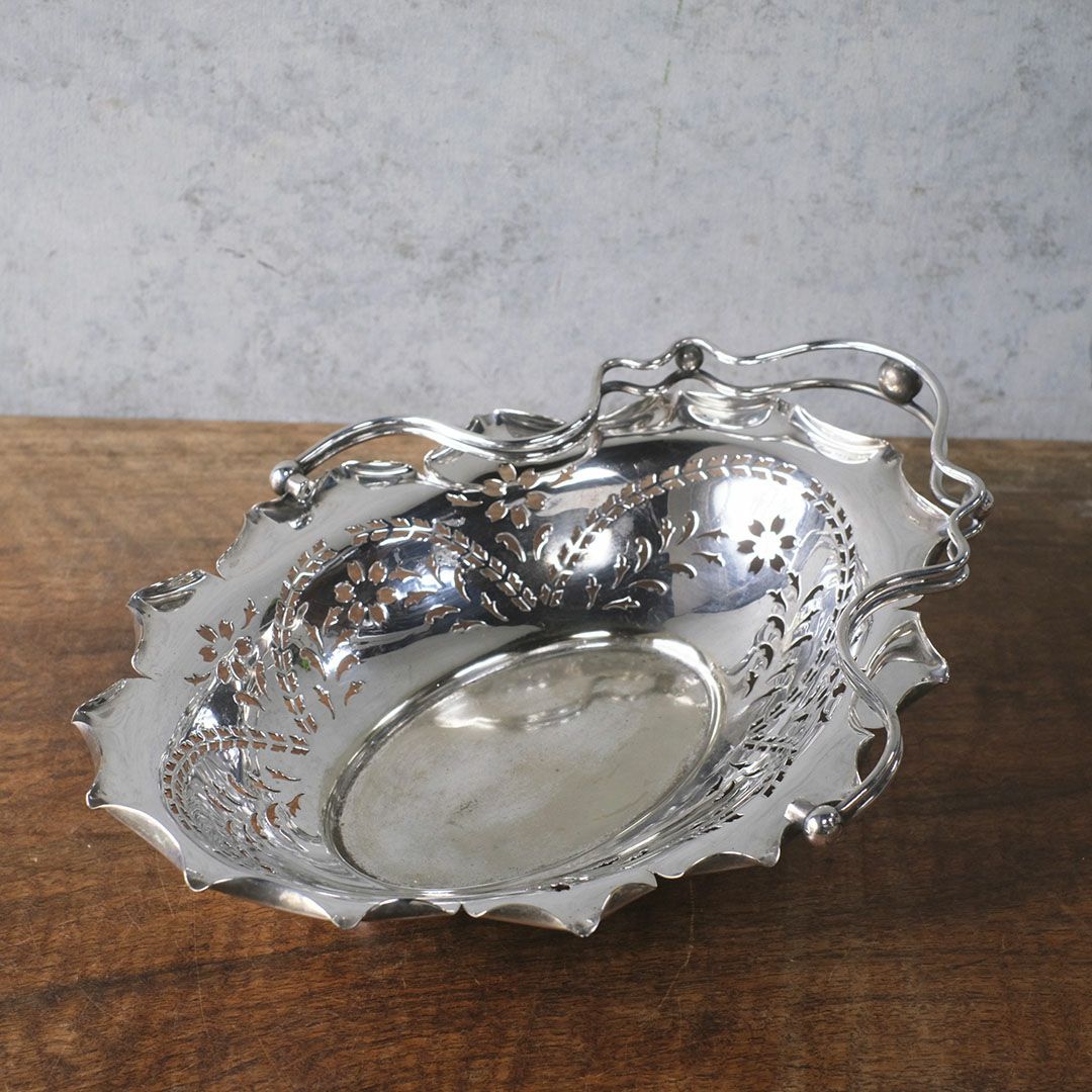 アンティーク シルバープレートフルーツバスケット イギリス5