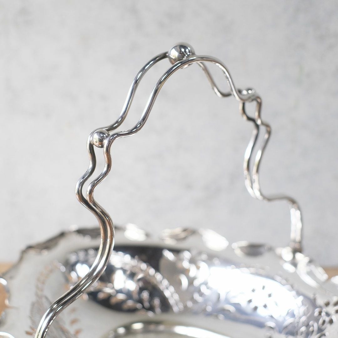 アンティーク シルバープレートフルーツバスケット イギリス7