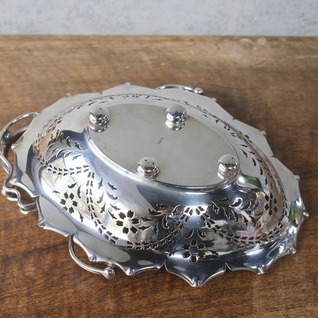 アンティーク シルバープレートフルーツバスケット イギリス10