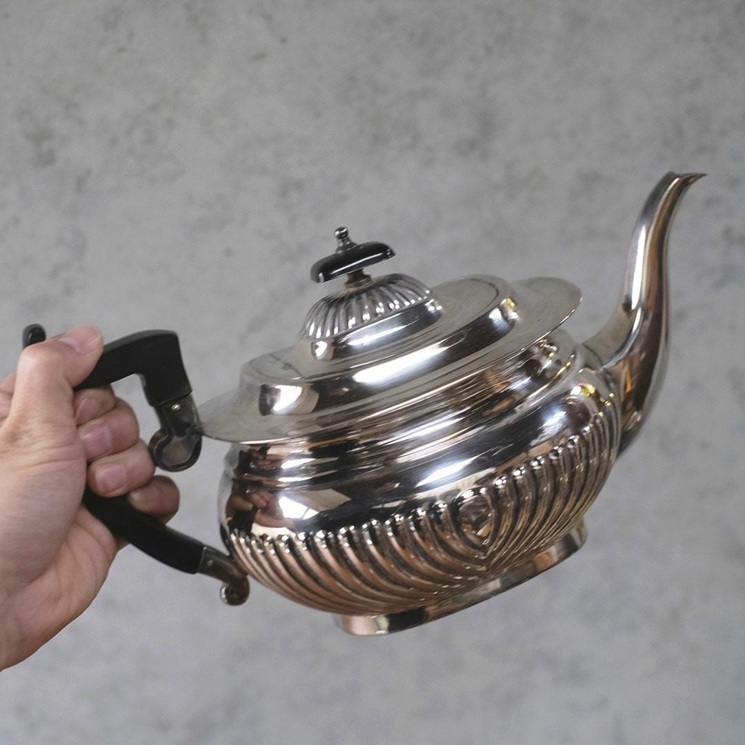 アンティークティーポット 3点セット シルバープレート 銀メッキ イギリス3