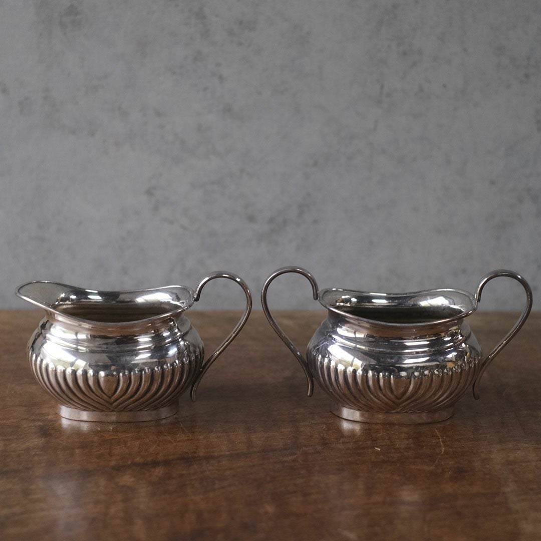 アンティークティーポット 3点セット シルバープレート 銀メッキ イギリス8