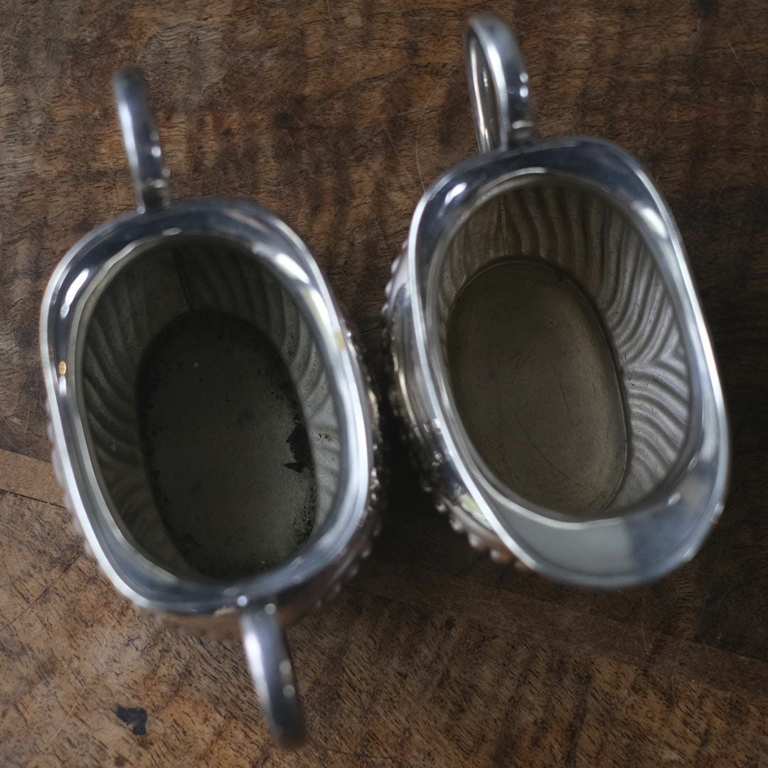 アンティークティーポット 3点セット シルバープレート 銀メッキ イギリス10