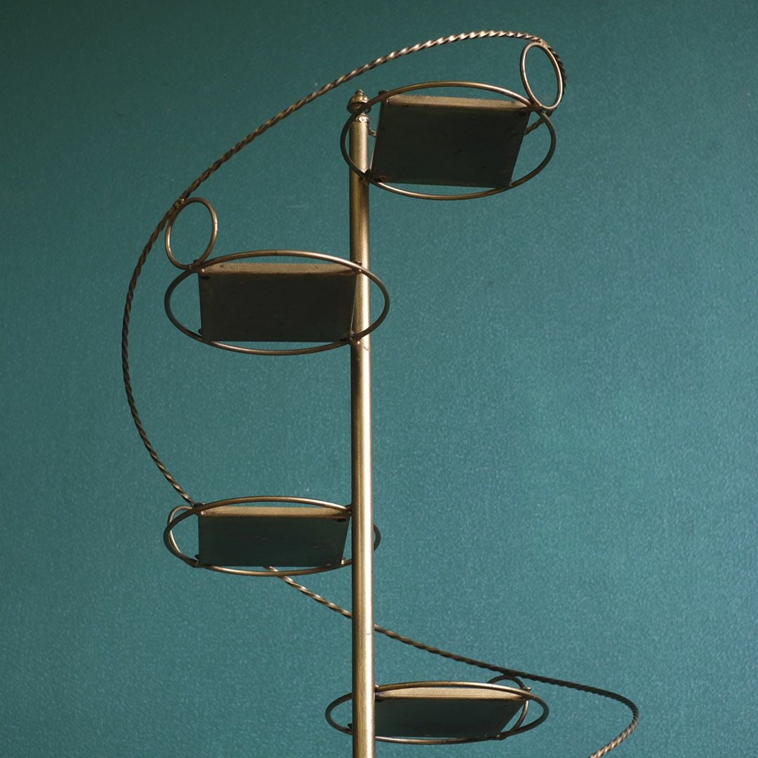 ヴィンテージフラワースタンド 螺旋状 花タイル イタリア10