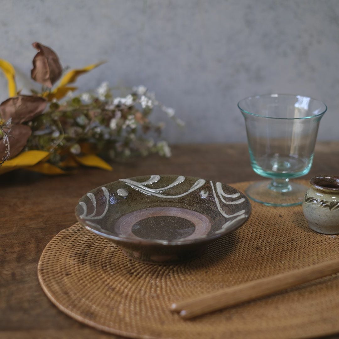 やちむん 宮城正享 いっちん 8寸ワンブー大皿 24cm 読谷村北窯 一点物