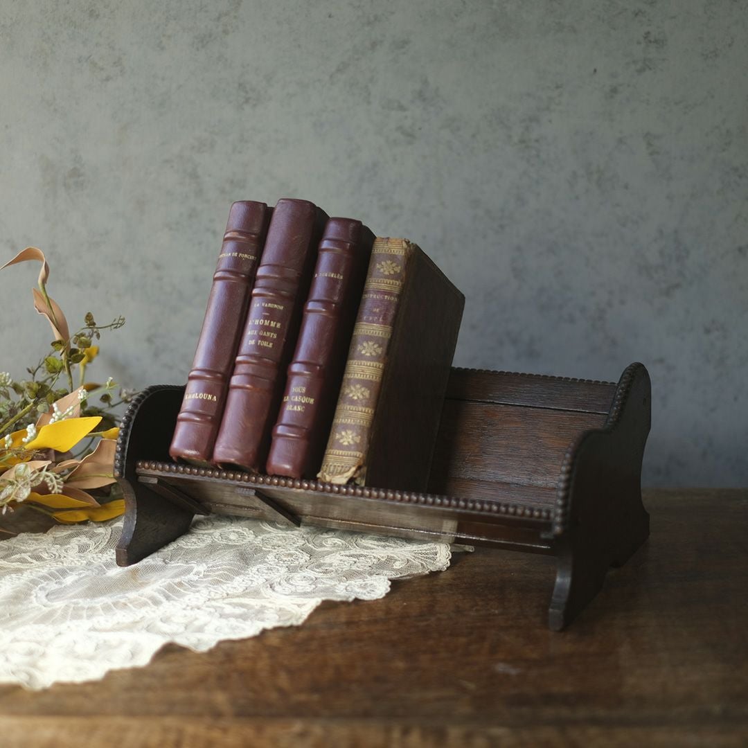 アンティークブックスタンド 本棚 スライド可変式 イギリス