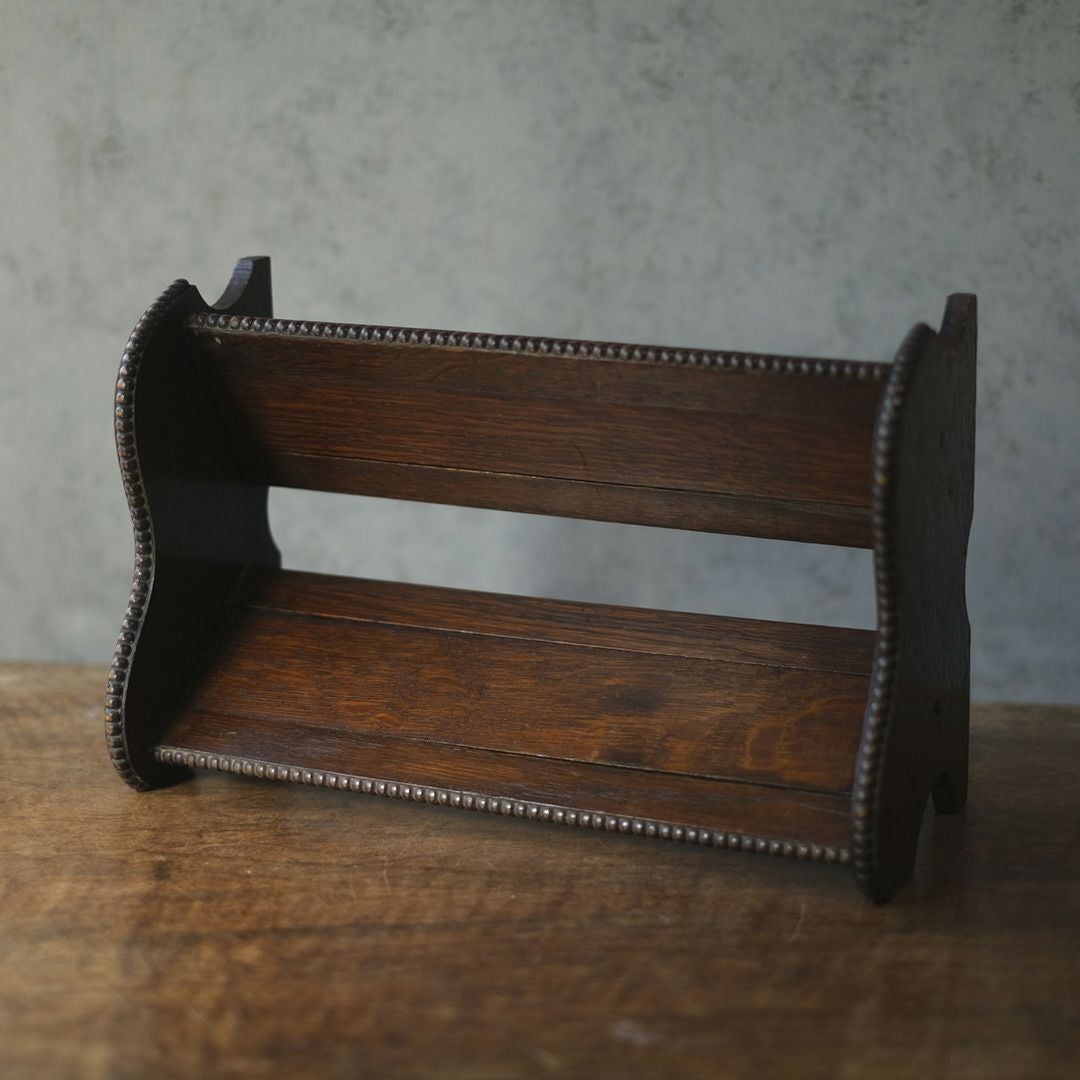 アンティークブックスタンド 本棚 スライド可変式 イギリスのナチュラルな木目