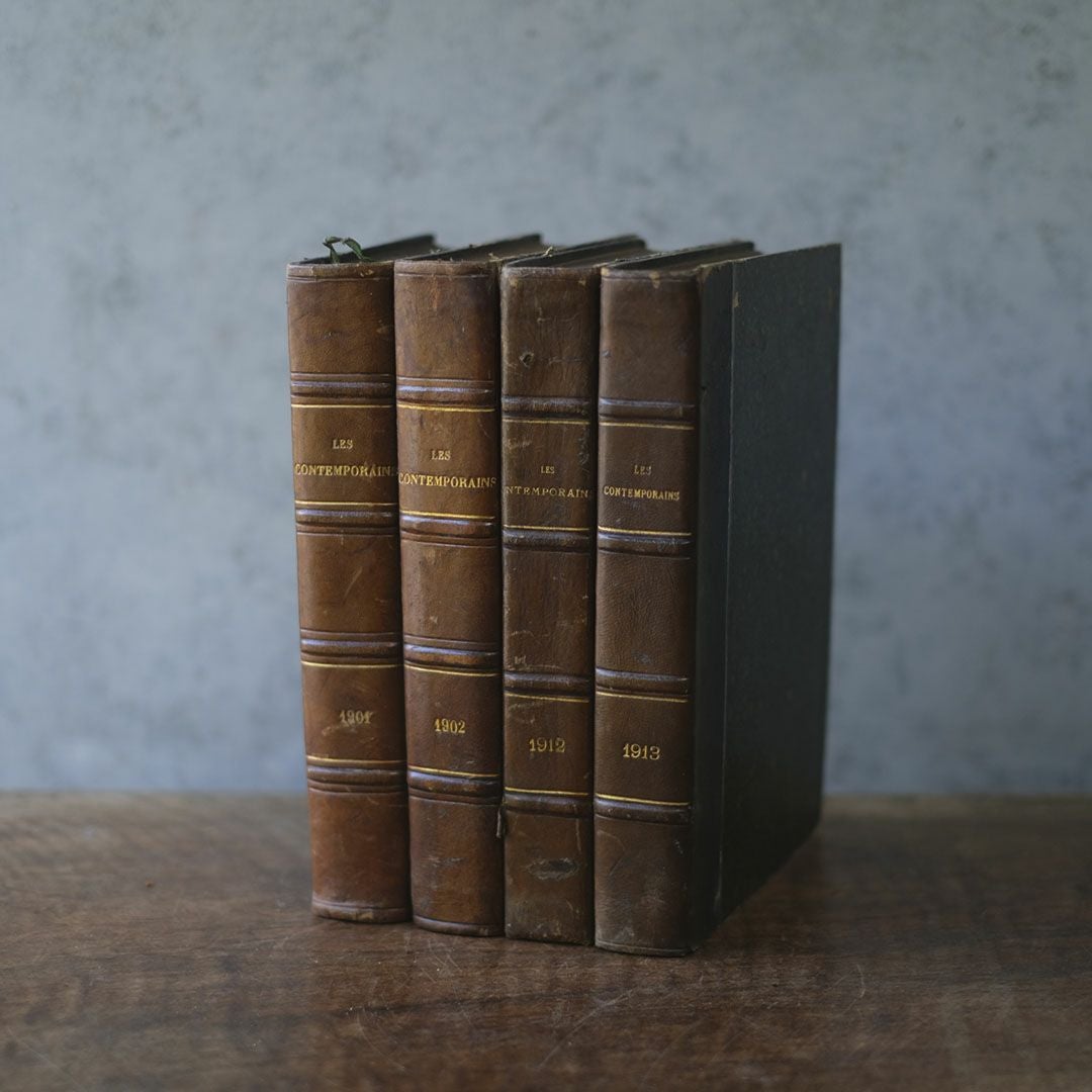 アンティークブック 革張りの古書 フランス