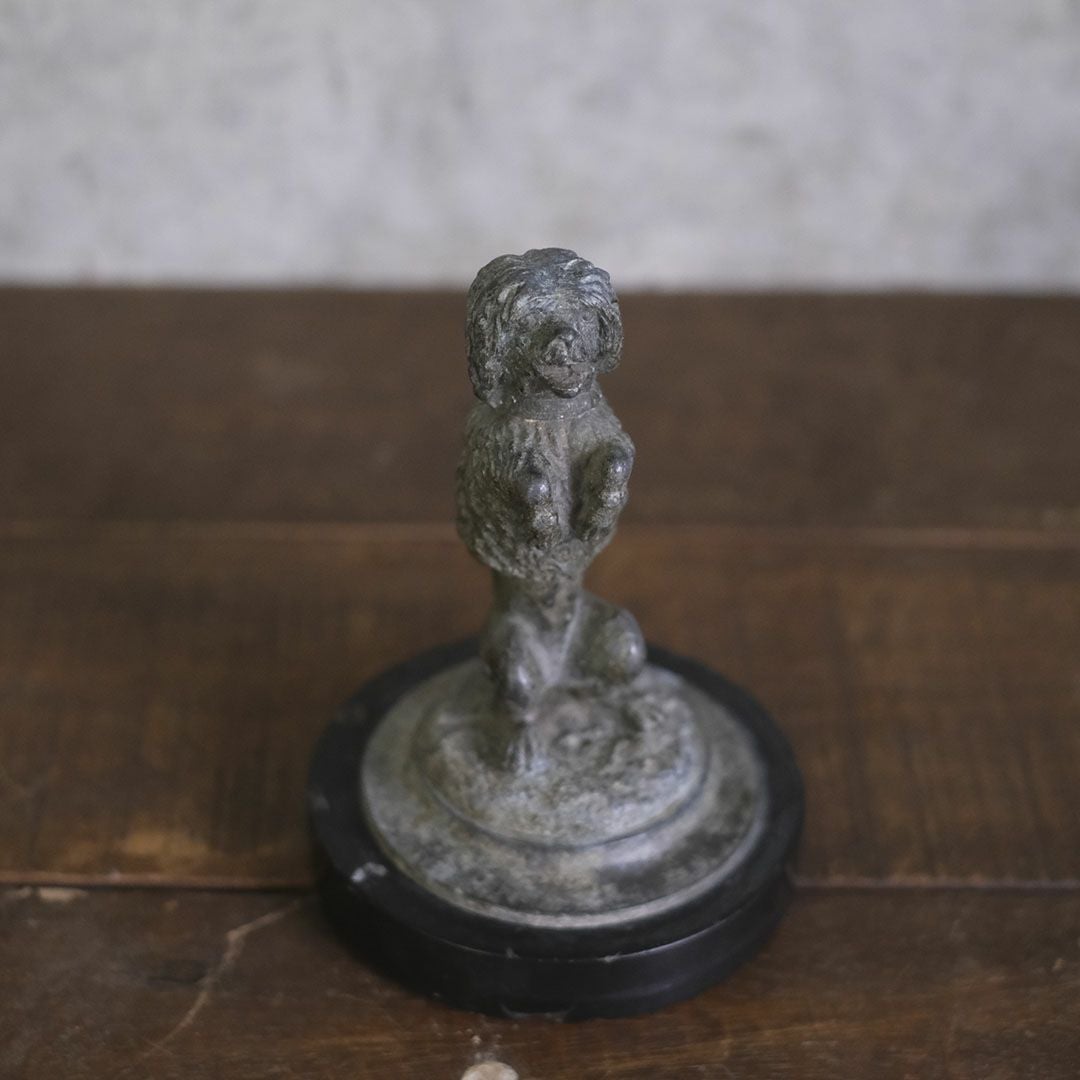 アンティーク ドッグオブジェ プードル 鋳物 犬2