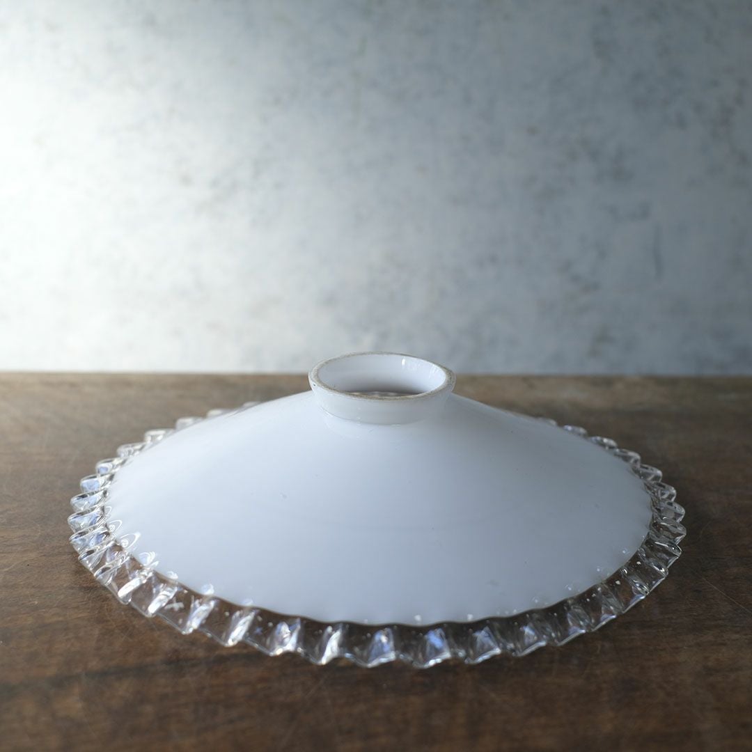 アンティーク ガラスシェードフリルランプ ミルクガラス 照明 灯具E17 シーリングカップ付属6