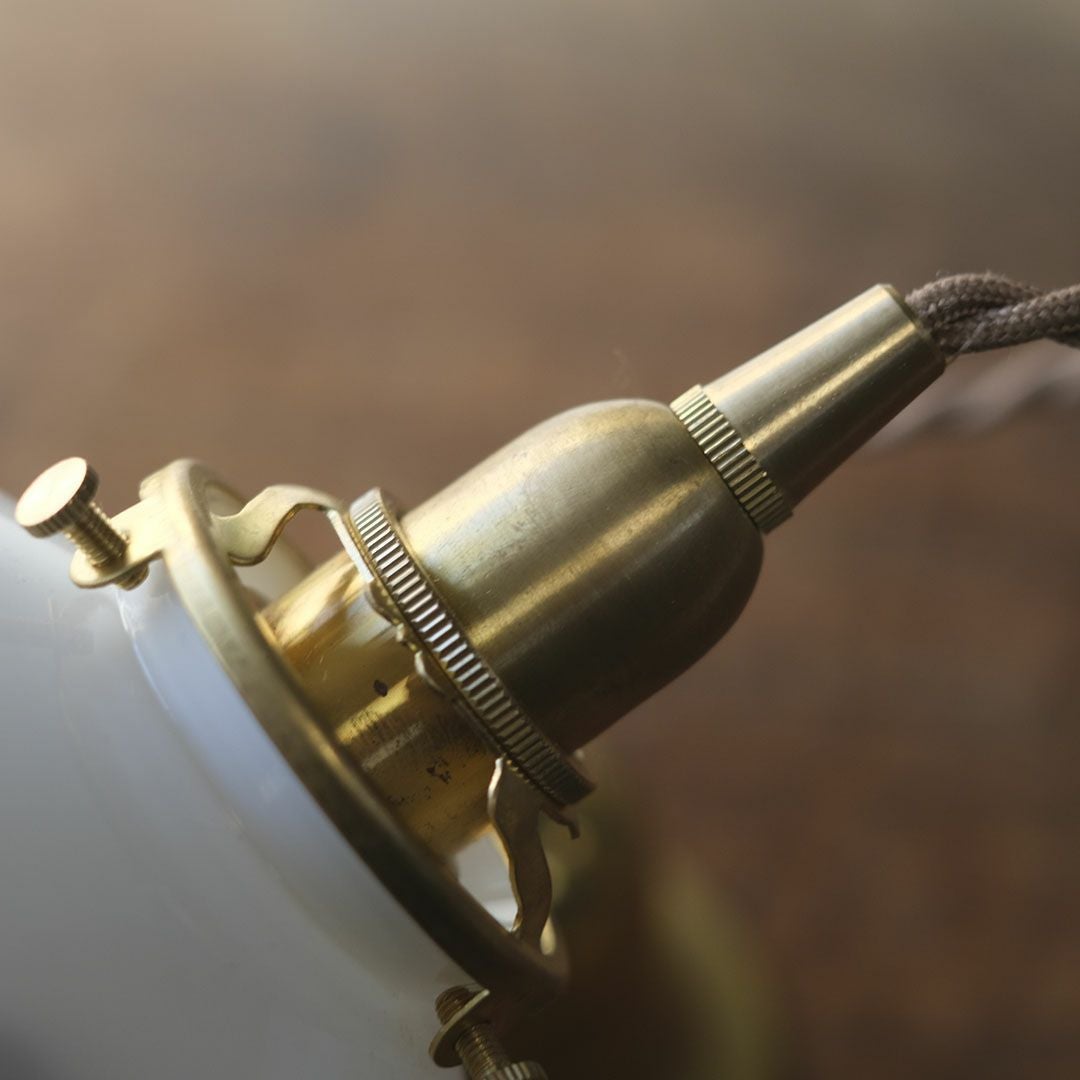 アンティーク ガラスシェードフリルランプ ミルクガラス 照明 灯具E17 シーリングカップ付属11