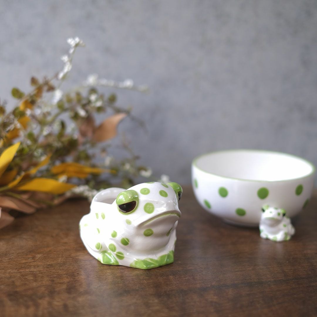 ヴィンテージシュガーボウル Schmid Design Folio（シュミット・デザイン・フォリオ） カエルモチーフ 水玉模様 逆輸入 日本1