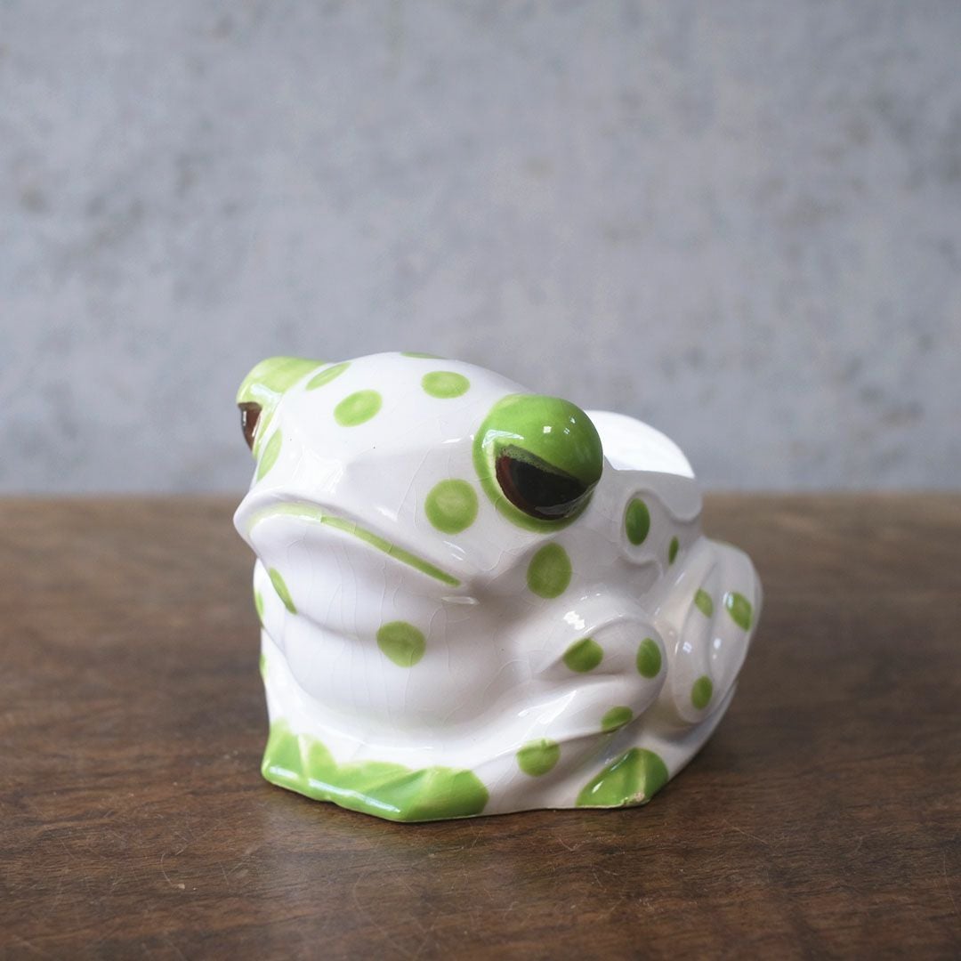 ヴィンテージシュガーボウル Schmid Design Folio（シュミット・デザイン・フォリオ） カエルモチーフ 水玉模様 逆輸入 日本2