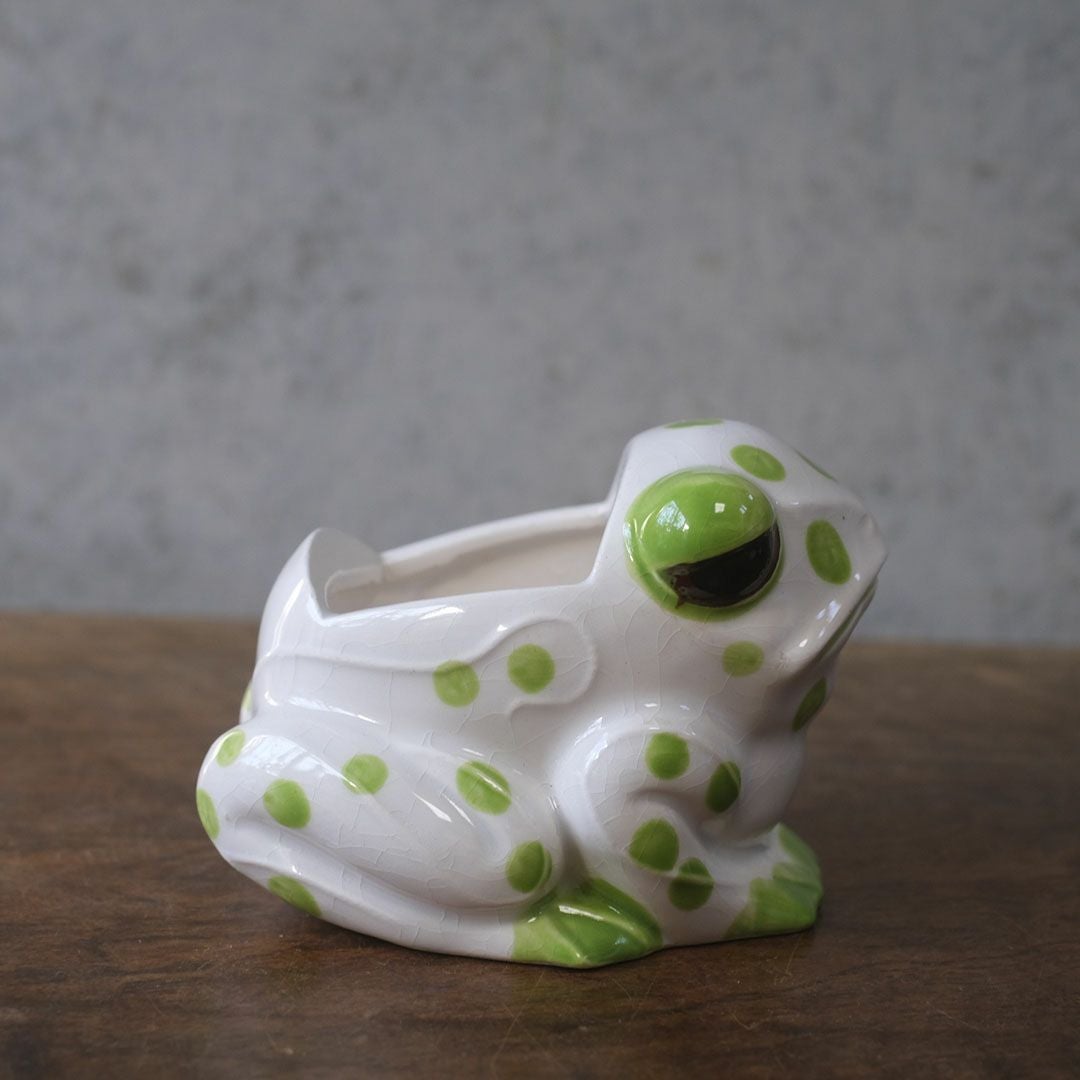 ヴィンテージシュガーボウル Schmid Design Folio（シュミット・デザイン・フォリオ） カエルモチーフ 水玉模様 逆輸入 日本3