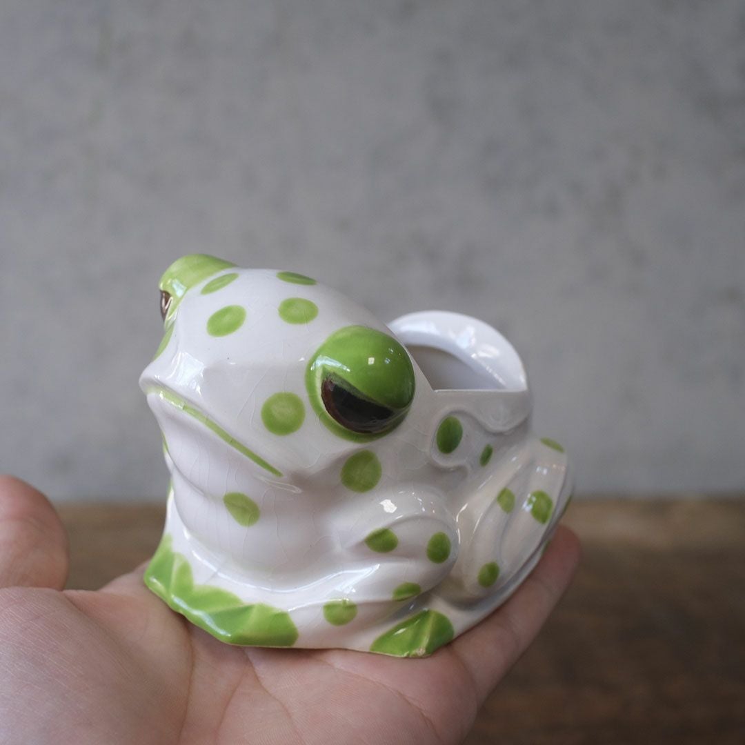ヴィンテージシュガーボウル Schmid Design Folio（シュミット・デザイン・フォリオ） カエルモチーフ 水玉模様 逆輸入 日本4