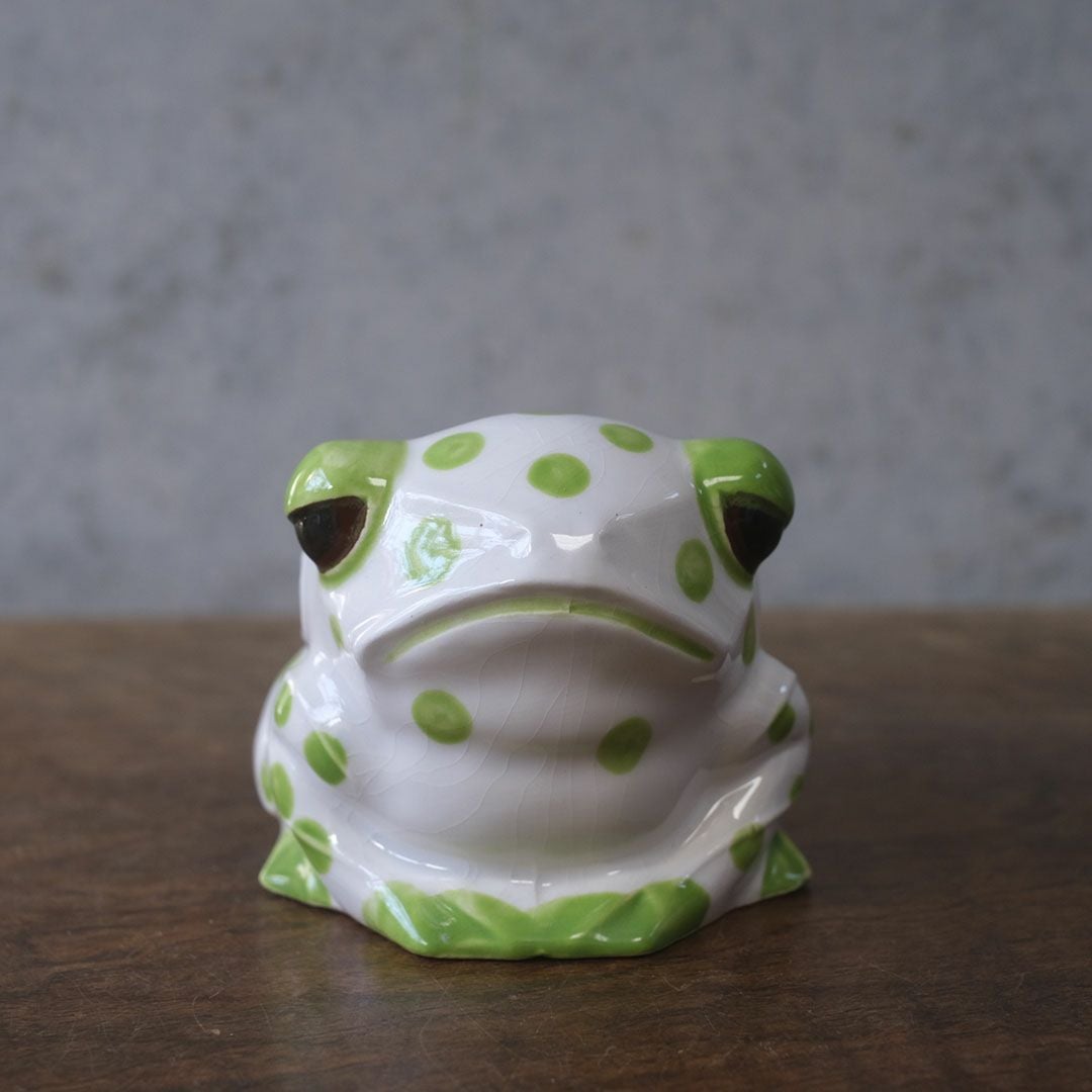 ヴィンテージシュガーボウル Schmid Design Folio（シュミット・デザイン・フォリオ） カエルモチーフ 水玉模様 逆輸入 日本6