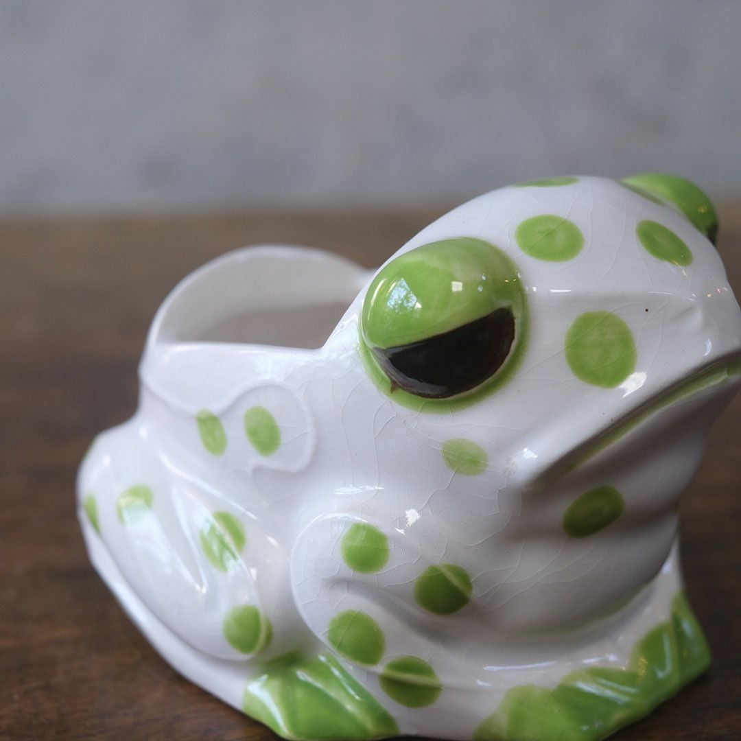 ヴィンテージシュガーボウル Schmid Design Folio（シュミット・デザイン・フォリオ） カエルモチーフ 水玉模様 逆輸入 日本7