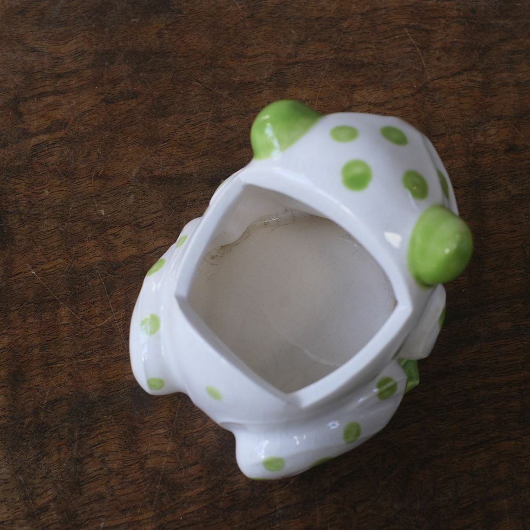 ヴィンテージシュガーボウル Schmid Design Folio（シュミット・デザイン・フォリオ） カエルモチーフ 水玉模様 逆輸入 日本8