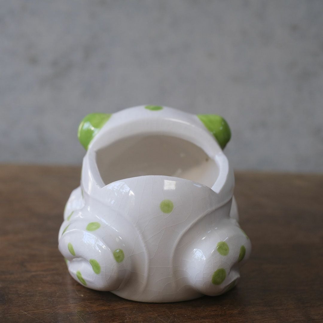 ヴィンテージシュガーボウル Schmid Design Folio（シュミット・デザイン・フォリオ） カエルモチーフ 水玉模様 逆輸入 日本9