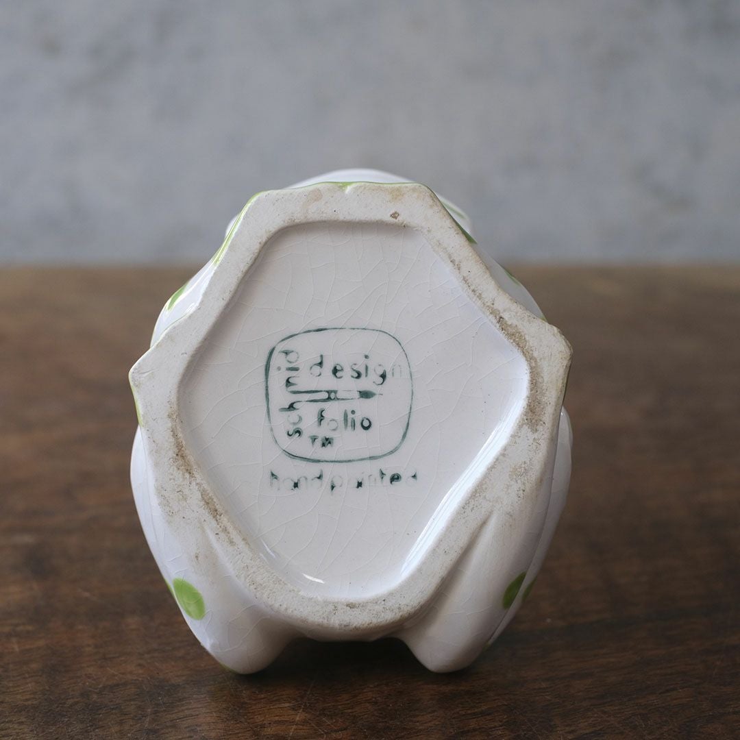 ヴィンテージシュガーボウル Schmid Design Folio（シュミット・デザイン・フォリオ） カエルモチーフ 水玉模様 逆輸入 日本10