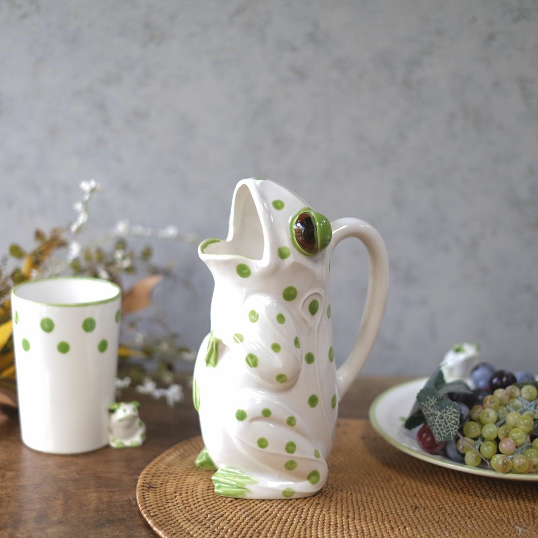 ヴィンテージシュティーポット Schmid Design Folio（シュミット・デザイン・フォリオ） カエルモチーフ 水玉模様 逆輸入 日本