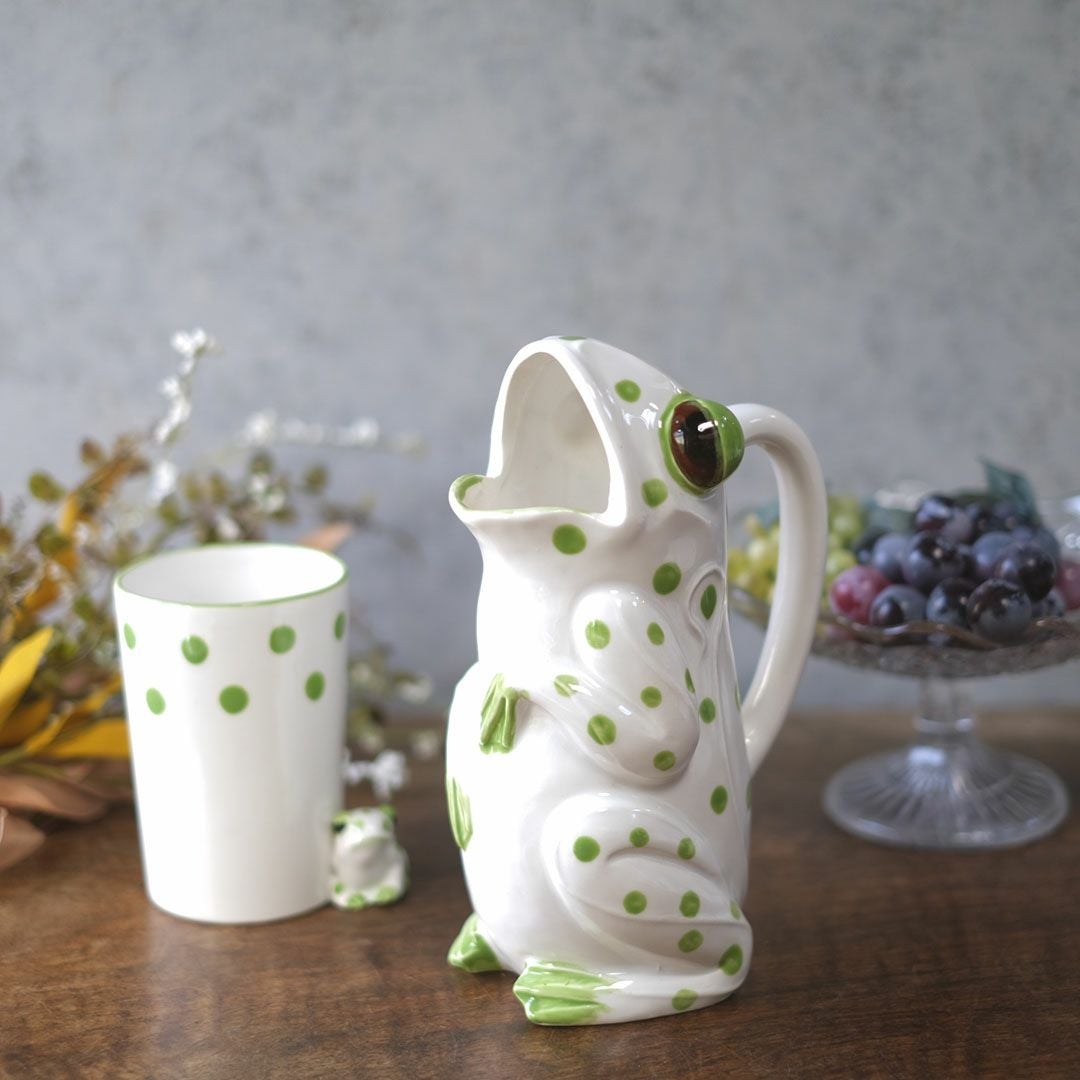 ヴィンテージシュティーポット Schmid Design Folio（シュミット・デザイン・フォリオ） カエルモチーフ 水玉模様 逆輸入 日本1