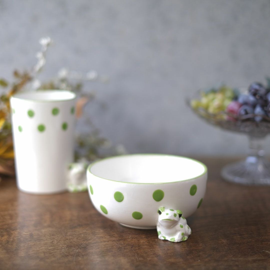 ヴィンテージスープボウル Schmid Design Folio（シュミット・デザイン・フォリオ） カエルモチーフ 水玉模様 逆輸入 日本