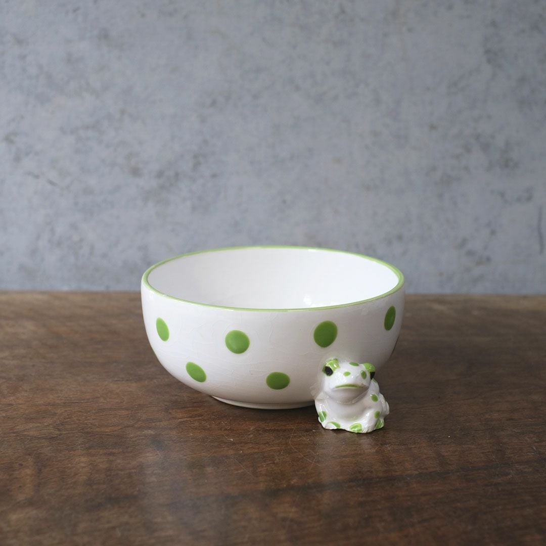 ヴィンテージスープボウル Schmid Design Folio（シュミット・デザイン・フォリオ） カエルモチーフ 水玉模様 逆輸入 日本1