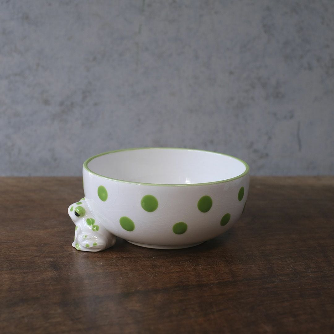 ヴィンテージスープボウル Schmid Design Folio（シュミット・デザイン・フォリオ） カエルモチーフ 水玉模様 逆輸入 日本2