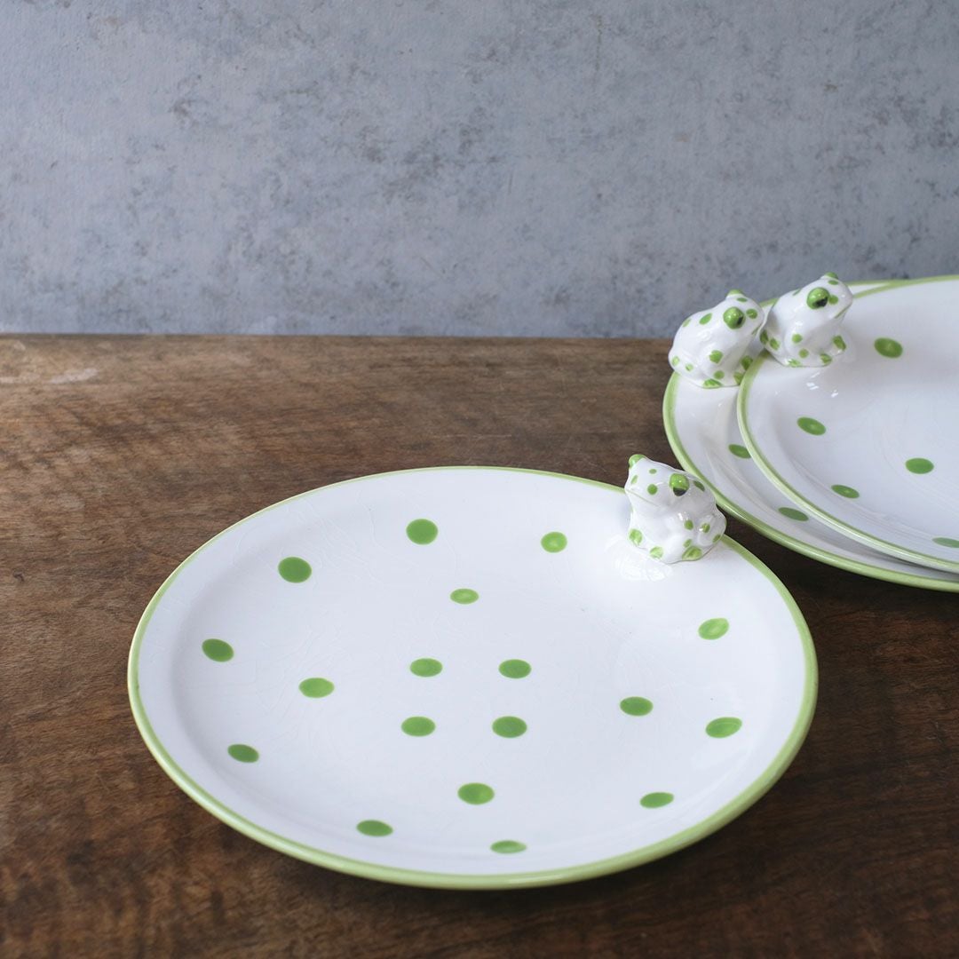 ヴィンテージプレート 皿 Schmid Design Folio（シュミット・デザイン・フォリオ） カエルモチーフ 水玉模様 逆輸入 日本1