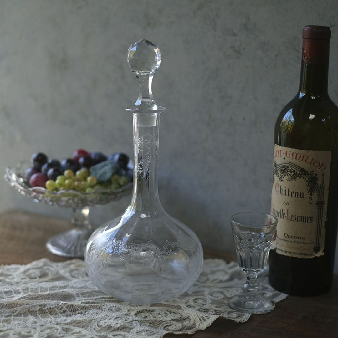 アンティーク デキャンタ フランス アシッドエッチング1