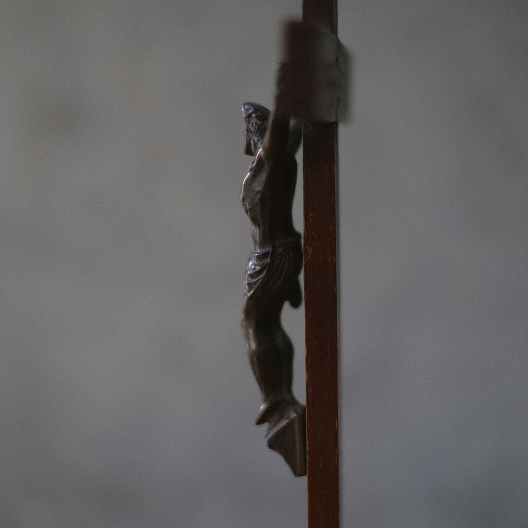 アンティーク 十字架 キリスト像 木製ベース 宗教小物 フランス5