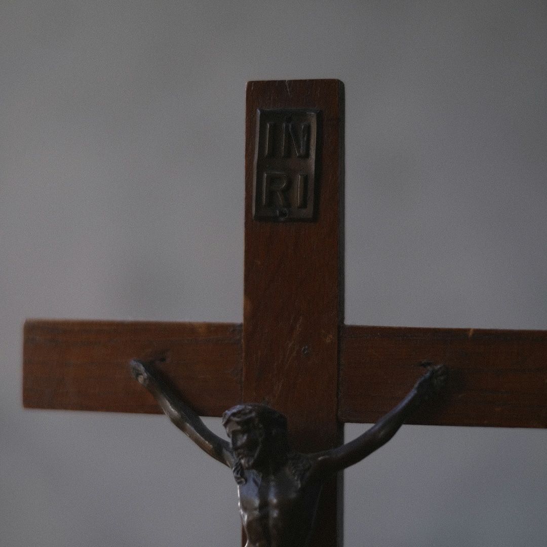 アンティーク 十字架 キリスト像 木製ベース 宗教小物 フランス6