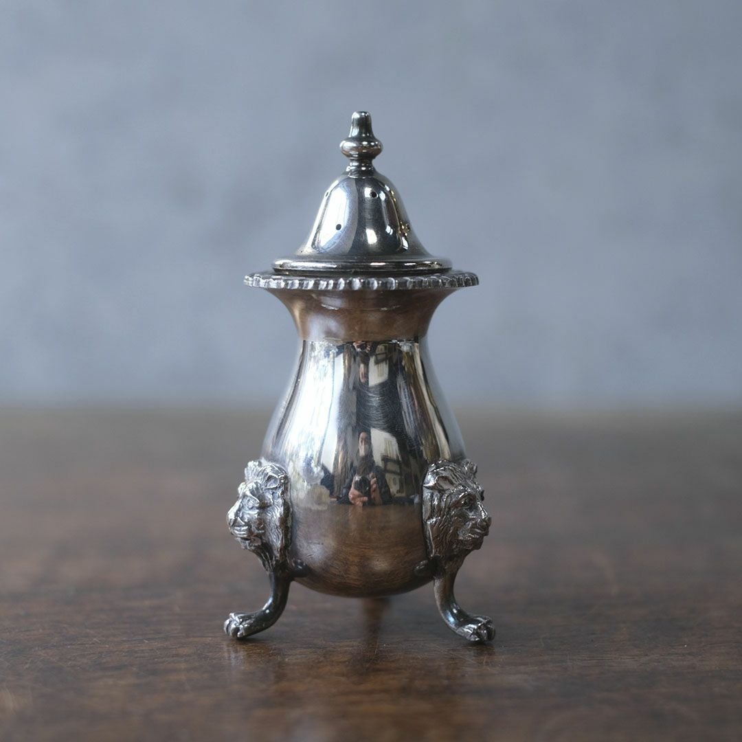 アンティークペッパーポット スパイスケース 胡椒入れ シルバープレート イギリス1