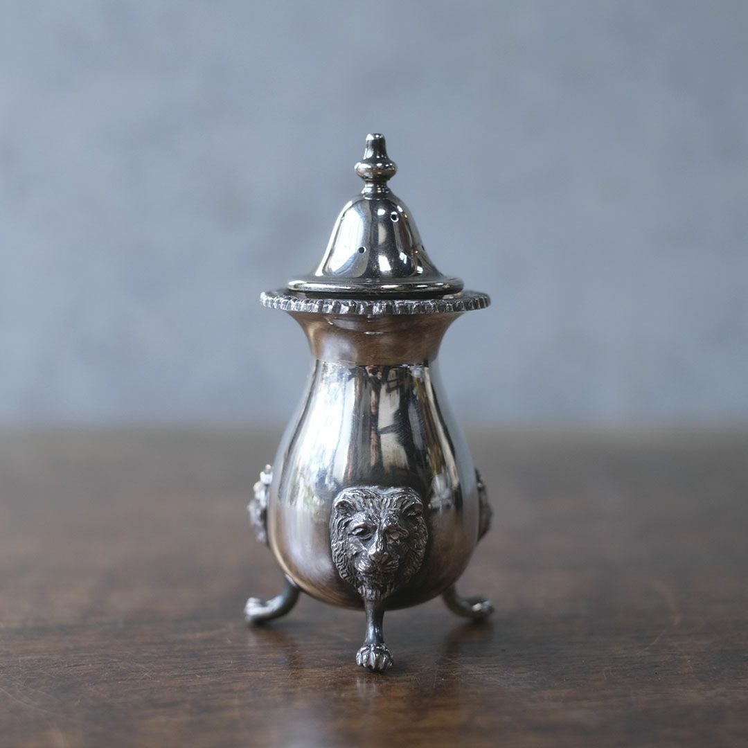 アンティークペッパーポット スパイスケース 胡椒入れ シルバープレート イギリス2