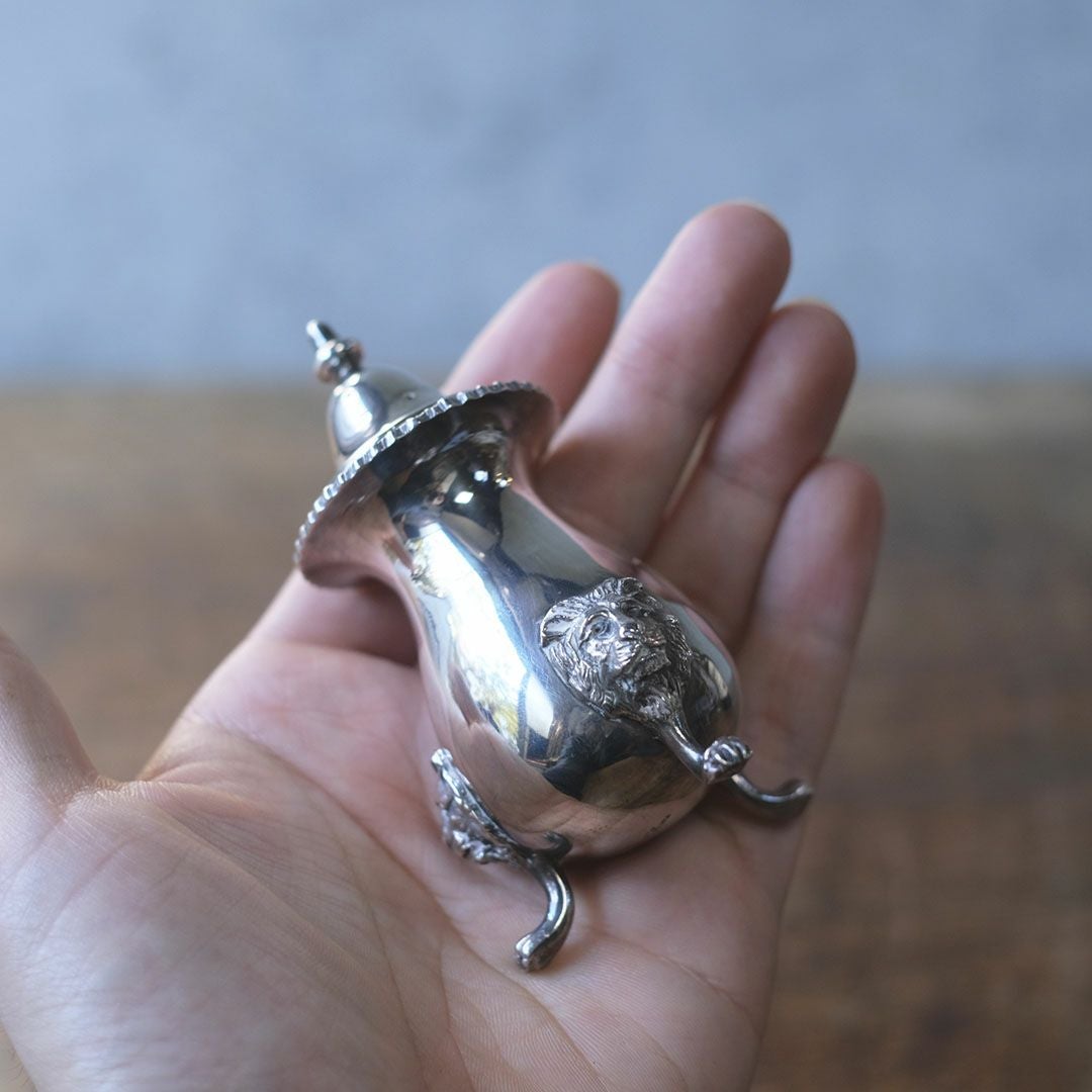 アンティークペッパーポット スパイスケース 胡椒入れ シルバープレート イギリス3