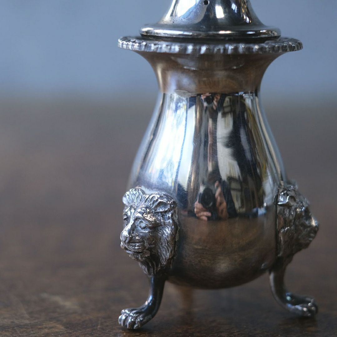 アンティークペッパーポット スパイスケース 胡椒入れ シルバープレート イギリス4