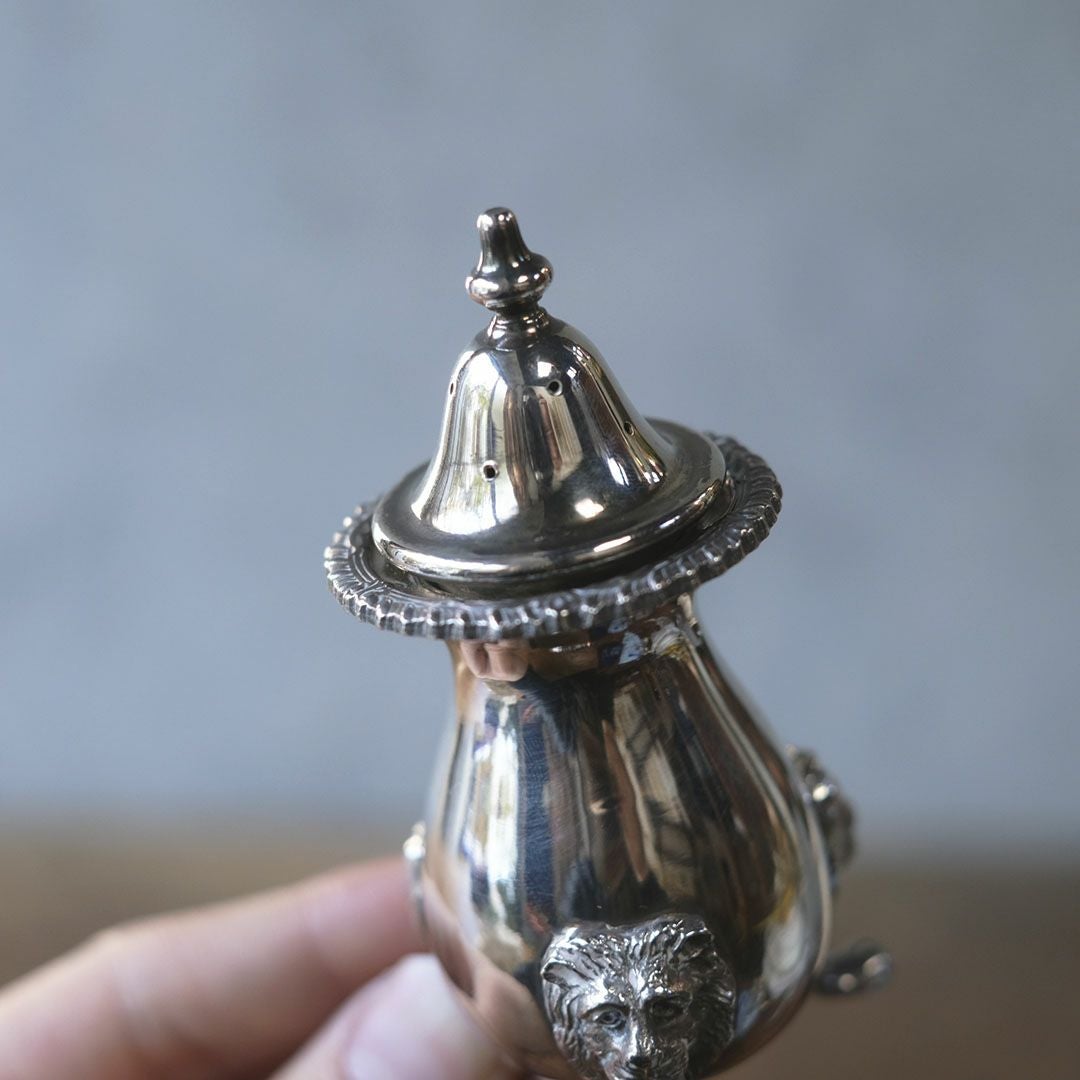 アンティークペッパーポット スパイスケース 胡椒入れ シルバープレート イギリス5
