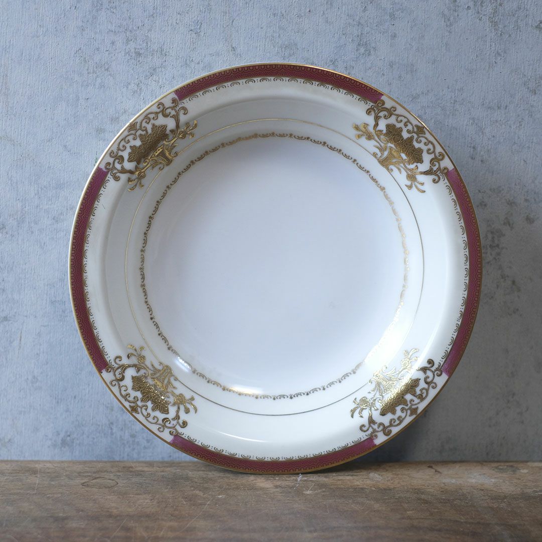 ヴィンテージプレート 皿 JYOTO 金彩装飾 マゼンタリム 1970年代 日本2