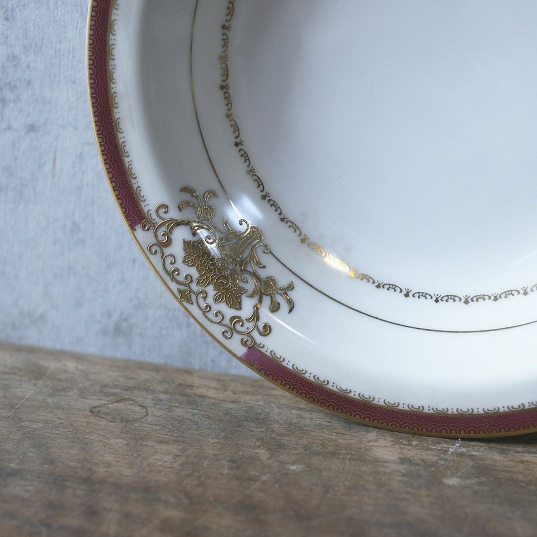 ヴィンテージプレート 皿 JYOTO 金彩装飾 マゼンタリム 1970年代 日本6