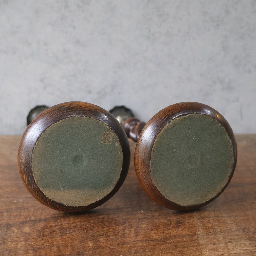 アンティークキャンドルスティックペア オーク イギリス 燭台 オブジェ7