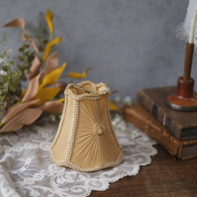 ヴィンテージプリーツランプシェード フランス　ベージュ クリップ式 