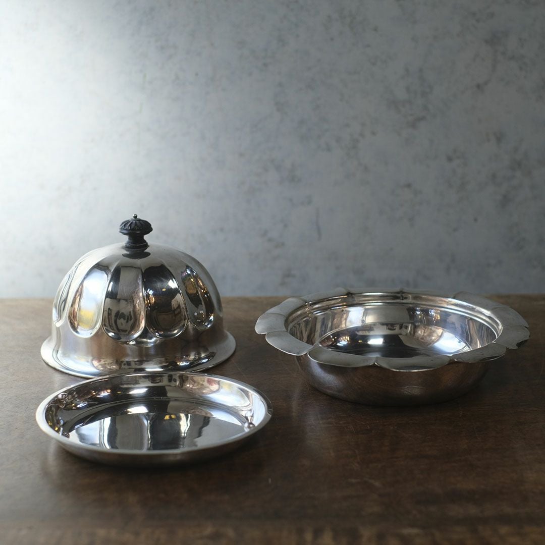 アンティークカバー付きディッシュ シルバープレート 銀メッキ イギリス3