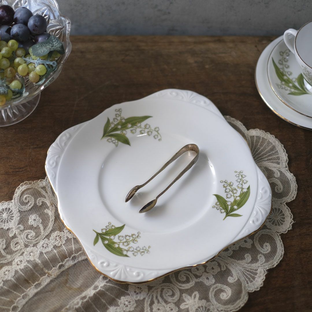 ヴィンテージ皿 B&Bプレート 鈴蘭 リリー イギリス