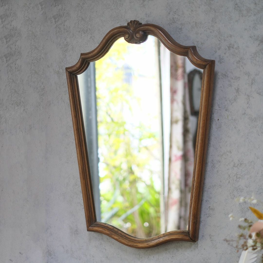 アンティークミラー シェルモチーフ 木製フレーム フランス2