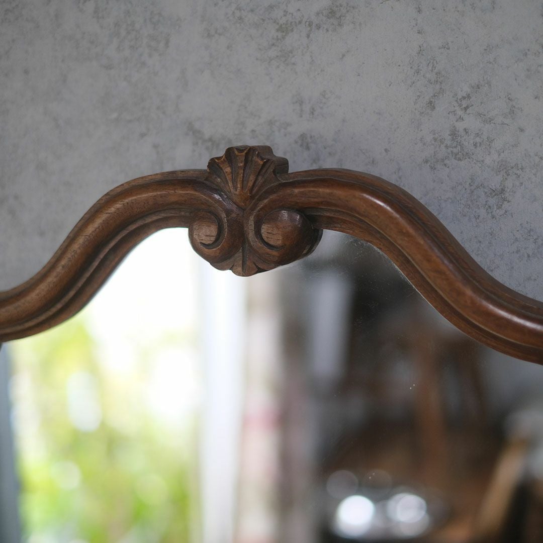 アンティークミラー シェルモチーフ 木製フレーム フランス3