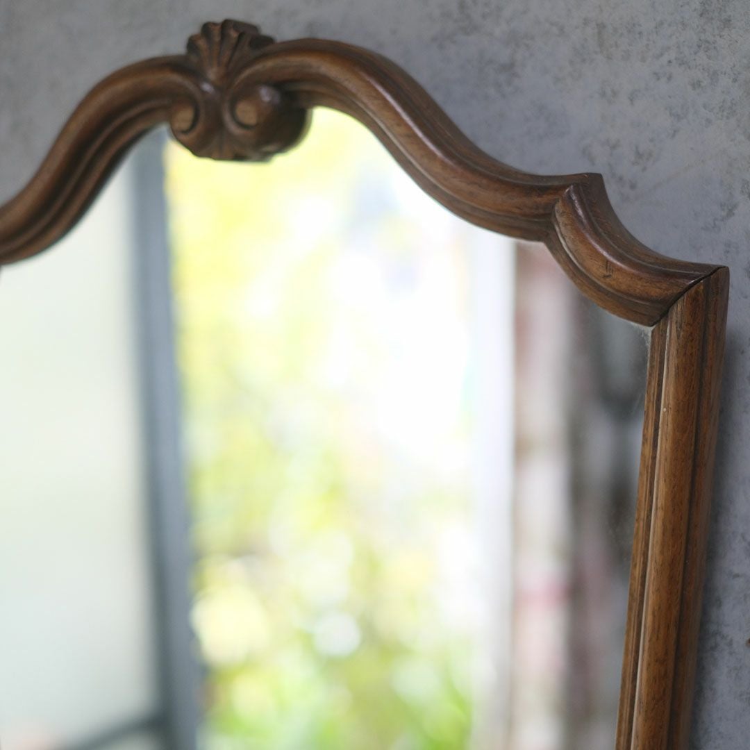 アンティークミラー シェルモチーフ 木製フレーム フランス4