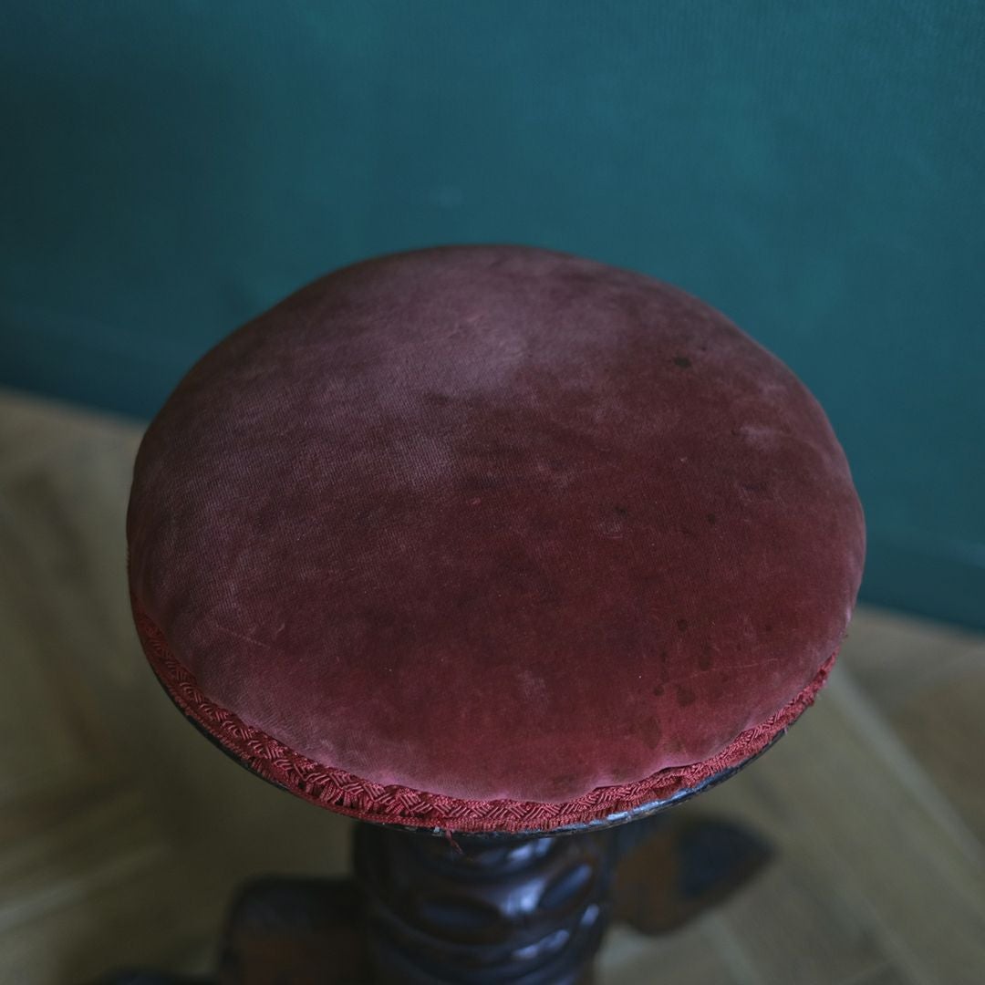 アンティークピアノスツール トライポットの足 椅子 アンティーク家具 フランス3